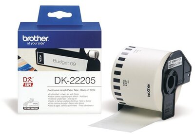 Brother DK-22205 folytonos szalagcímke 62mm x 30,48m öntapadós White