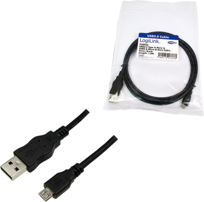 Logilink - 1,8m USB 2.0 A male -> USB Micro male - CU0034