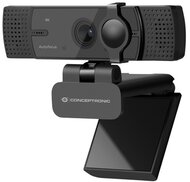 Conceptronic Webkamera - AMDIS08B (3840x2160 képpont, Auto-fókusz, 60 FPS, 120° betekintési szög, mikrofon)