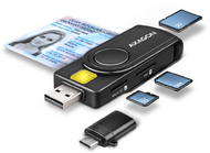 AXAGON - CRE-SMP2A USB-A + USB-C 4-slot Smart card PocketReader