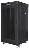 NET 19" szabadonálló rack szekrény 22U/600X600 perforált ajtó, lapraszerelt, LCD kijelző, fekete V2